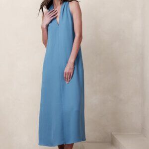 Banana Republic NWT JULI CREPE MIDI DRESS In Antique Blue